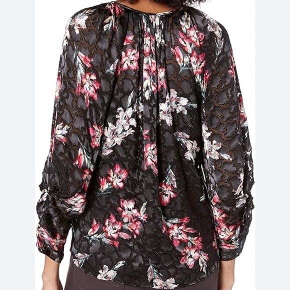 Rebecca Taylor Silk Blend Noah Flowered Blouse 6 - Picture 3 of 12